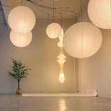 Pendant Light View 6 | Wabi Sabi Dupont Paper Pendant Swag Light | Noguchi-Inspired Japanese Lantern | No Wiring Needed | JINSHE Akari E | JINSHE