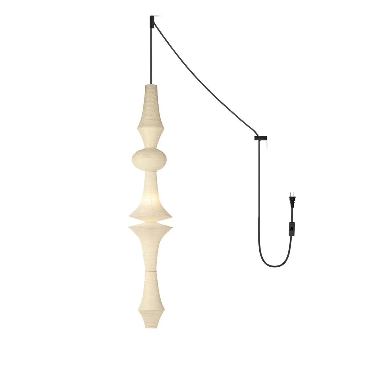 Wabi Sabi Dupont Paper Pendant Swag Light E | Japanese-Style Lantern | No Wiring Needed | JINSHE