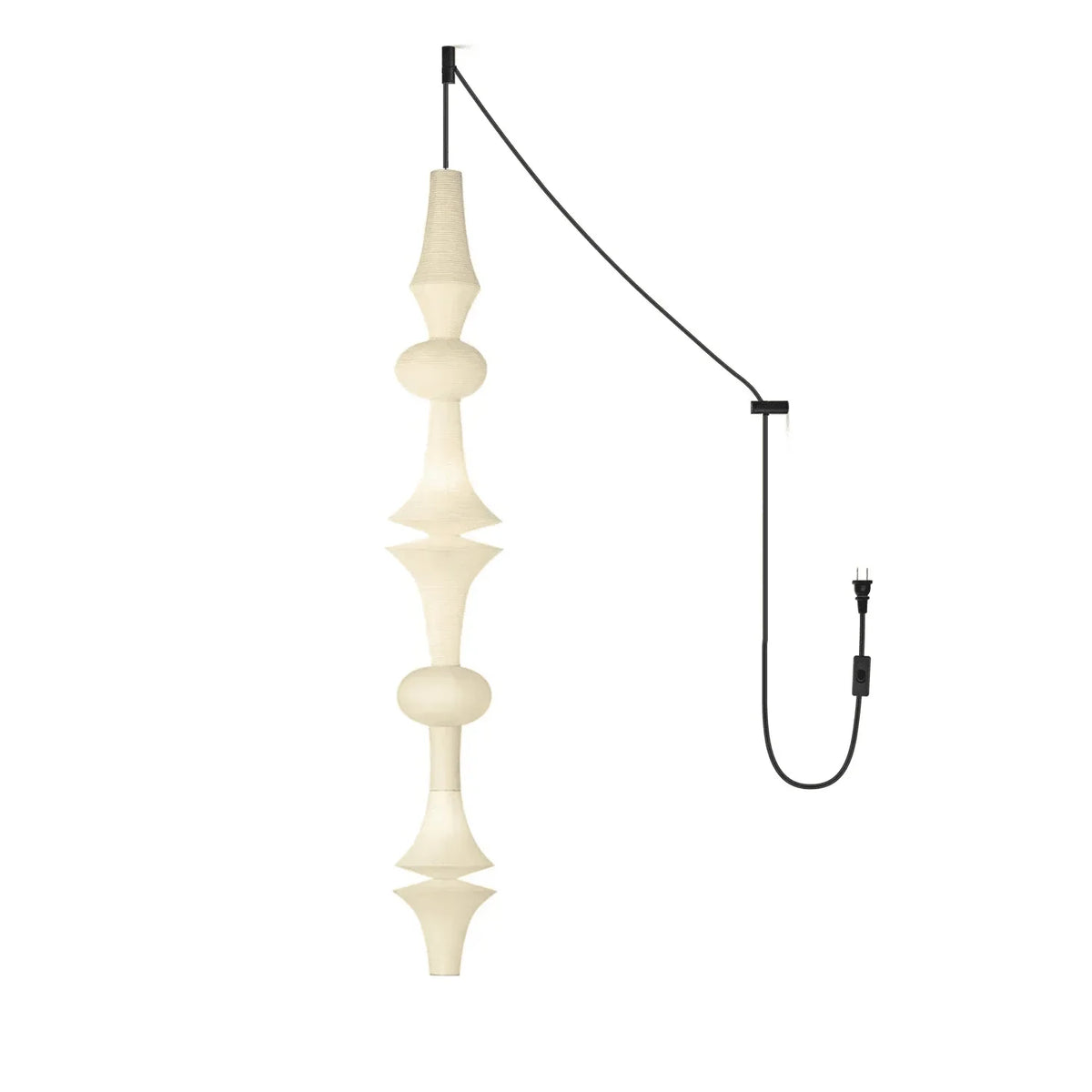 Wabi Sabi Dupont Paper Pendant Swag Light E | Japanese-Style Lantern | No Wiring Needed | JINSHE