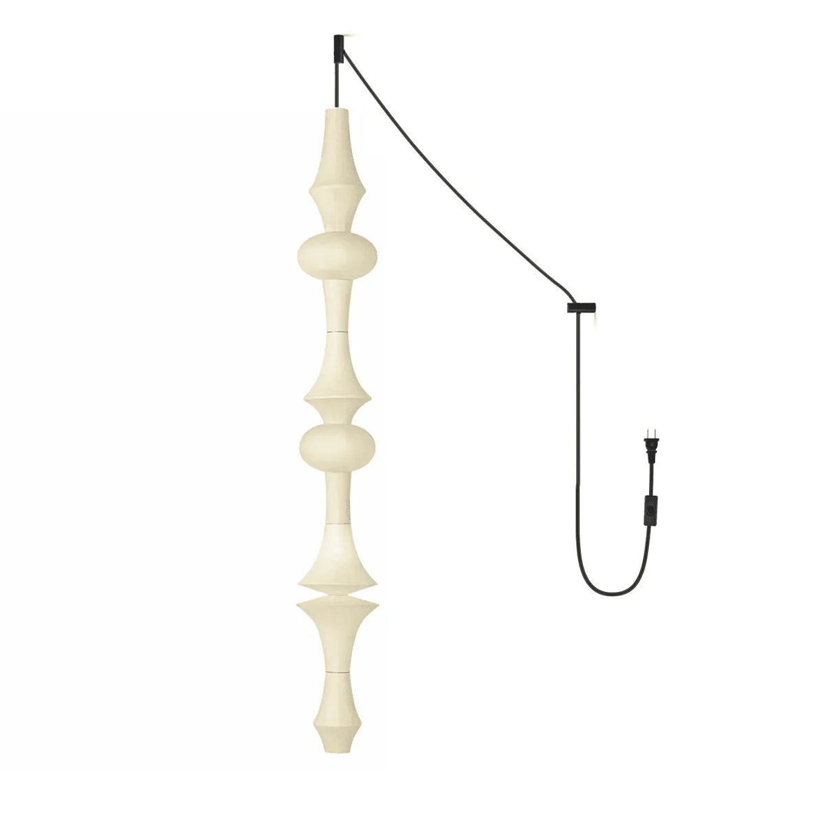 Wabi Sabi Dupont Paper Pendant Swag Light E | Japanese-Style Lantern | No Wiring Needed | JINSHE