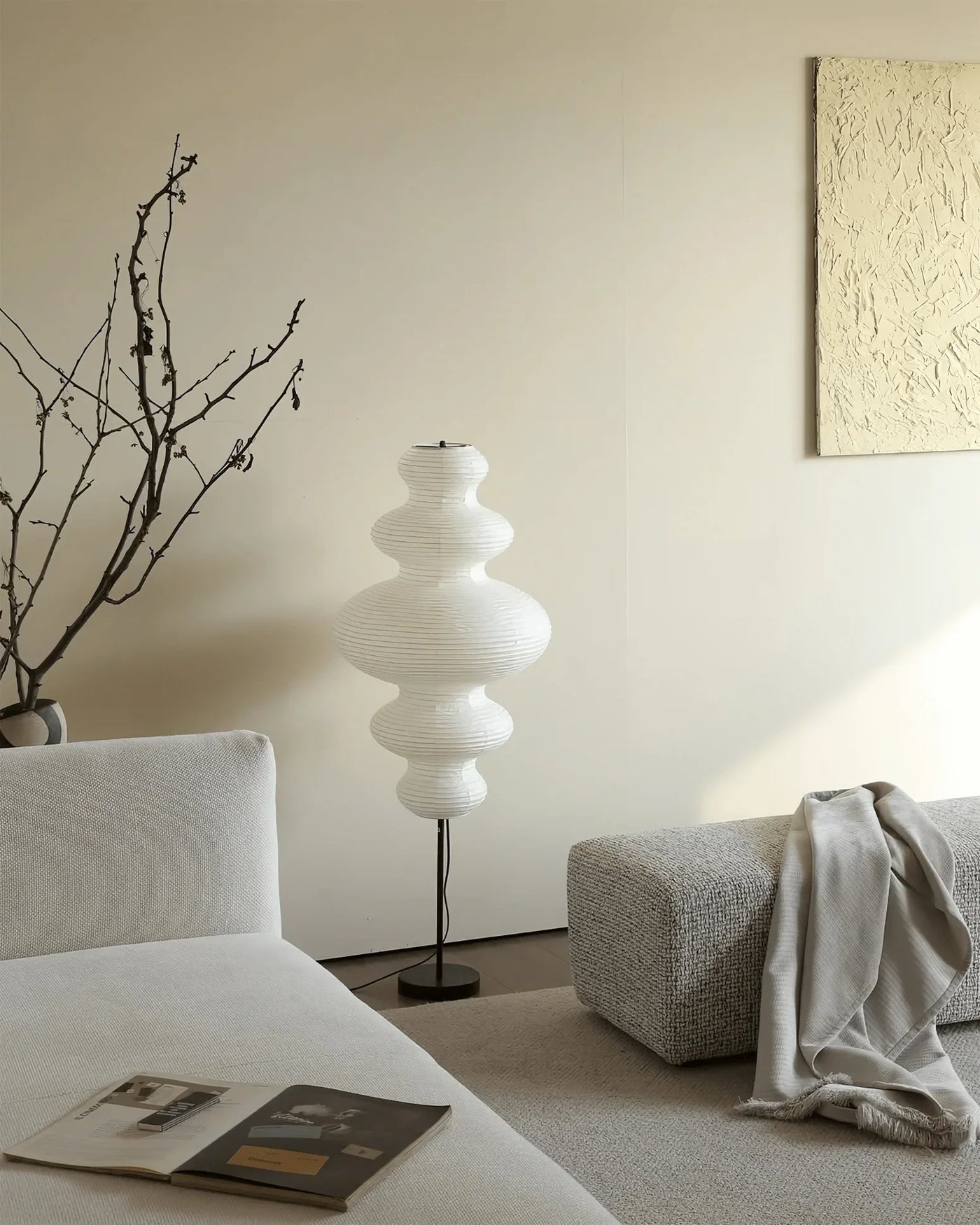 Japanese Washi Paper Floor Lamp View 7 | Akari Juni Washi Paper Floor Lamp | JINSHE | JINSHE
