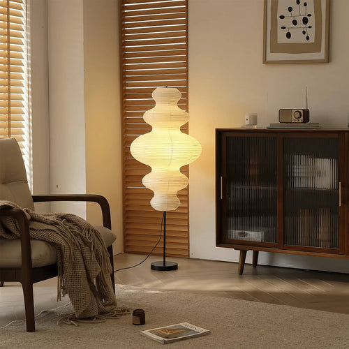 Japanese Washi Paper Floor Lamp View 2 | Akari Juni Washi Paper Floor Lamp | JINSHE | JINSHE