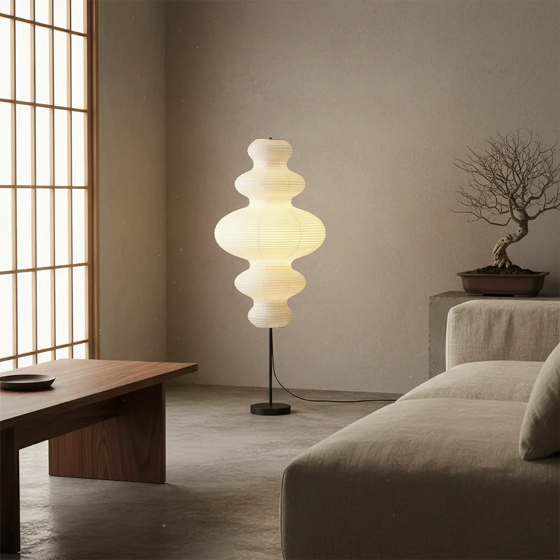 Japanese Washi Paper Floor Lamp View 6 | Akari Juni Washi Paper Floor Lamp | JINSHE | JINSHE