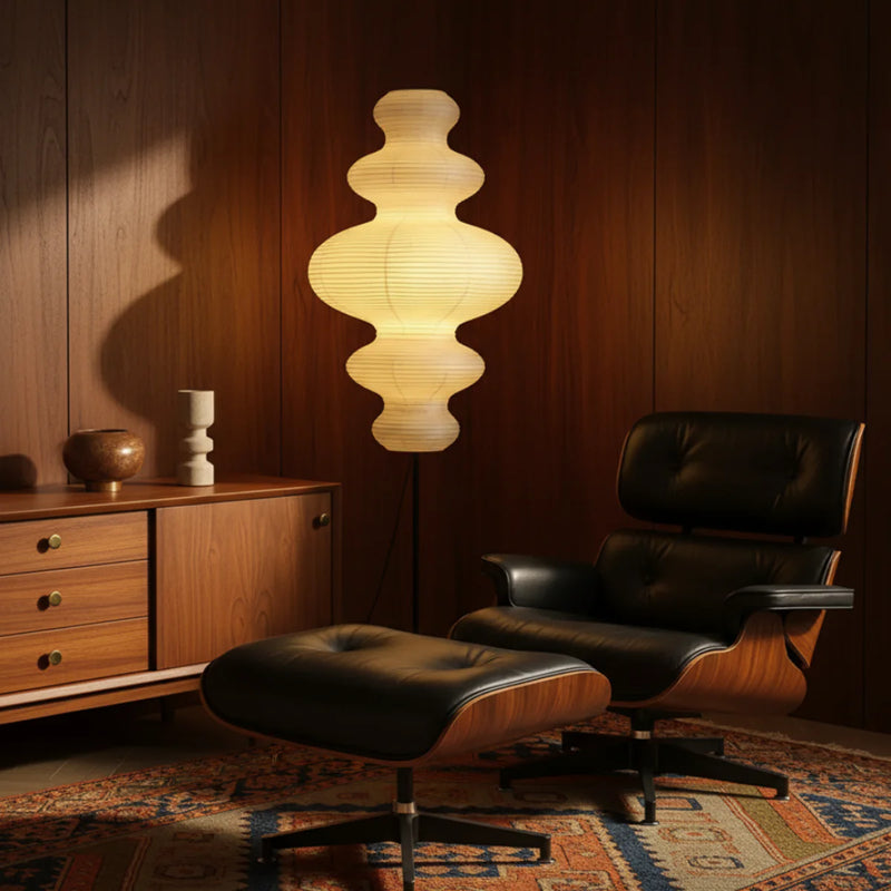 Japanese Washi Paper Floor Lamp View 4 | Akari Juni Washi Paper Floor Lamp | JINSHE | JINSHE