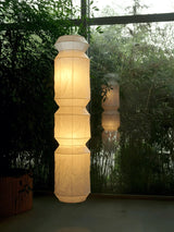 JINSHE Japanese wabi-sabi style rice paper chandelier | Japanese lantern chandelier inspired by Akari L6 | Kinsha Akari L6 Pendant Light - product image