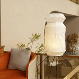 Metal Frame Floor Lamp View 2 | Washi Paper Floor Lamp | Designer Wabi-Sabi Style | Eye-Comfort Light | JINSHE | JINSHE