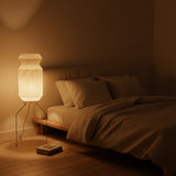 Metal Frame Floor Lamp View 5 | Washi Paper Floor Lamp | Designer Wabi-Sabi Style | Eye-Comfort Light | JINSHE | JINSHE