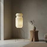 Metal Frame Floor Lamp View 8 | Washi Paper Floor Lamp | Designer Wabi-Sabi Style | Eye-Comfort Light | JINSHE | JINSHE
