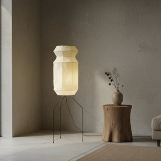 Washi Paper Floor Lamp | Designer Wabi-Sabi Style | Eye-Comfort Light | JINSHE