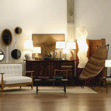 Japanese Washi Paper Floor Lamp View 2 | Noguchi Akari UF4-33N Washi Paper Floor Lamp | Wabi Sabi Japanese Lantern Floor Light | JINSHE | JINSHE
