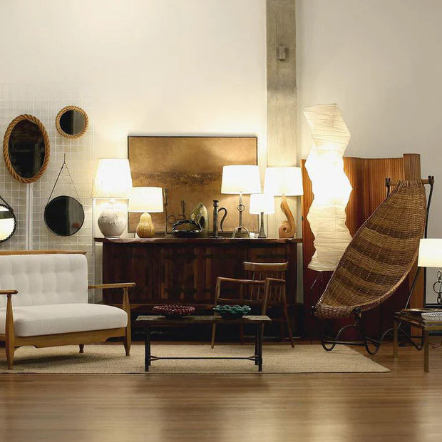 Noguchi Akari UF4-33N Washi Paper Floor Lamp | Wabi Sabi Japanese Lantern Floor Light | JINSHE