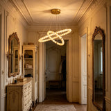 Spanish Alabaster Chandelier View 9 | Natural Spanish Alabaster Double Orb Interweaving Chandelier | Wabi Sabi Lighting | JINSHE | JINSHE