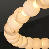 Spanish Alabaster Chandelier View 8 | Natural Spanish Alabaster Double Orb Ring Chandelier | Wabi Sabi Lighting | JINSHE | JINSHE