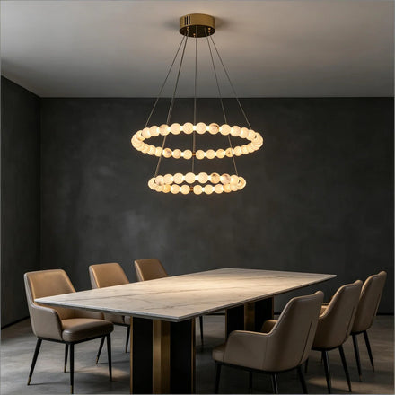 Double Orb Ring Chandelier