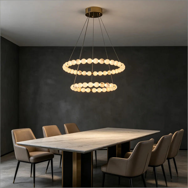 Double Orb Ring Chandelier