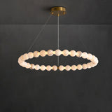 JINSHE Natural Spanish alabaster ball ring chandelier | Light luxury style Chandelier - product image