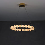 JINSHE Natural Spanish alabaster ball ring chandelier | Light luxury style Chandelier - product image
