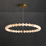 JINSHE Natural Spanish alabaster ball ring chandelier | Light luxury style Chandelier - product image