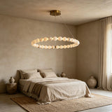 JINSHE Natural Spanish alabaster ball ring chandelier | Light luxury style Chandelier - product image