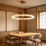 JINSHE Natural Spanish alabaster ball ring chandelier | Light luxury style Chandelier - product image