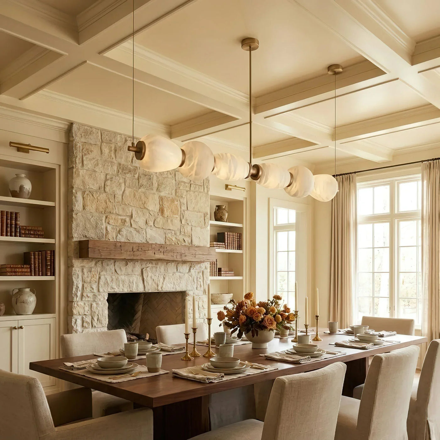 JINSHE Spanish Alabaster Full Copper Chandelier | Modern Luxury Chandelier for Restaurants and Bars Chandelier - product image