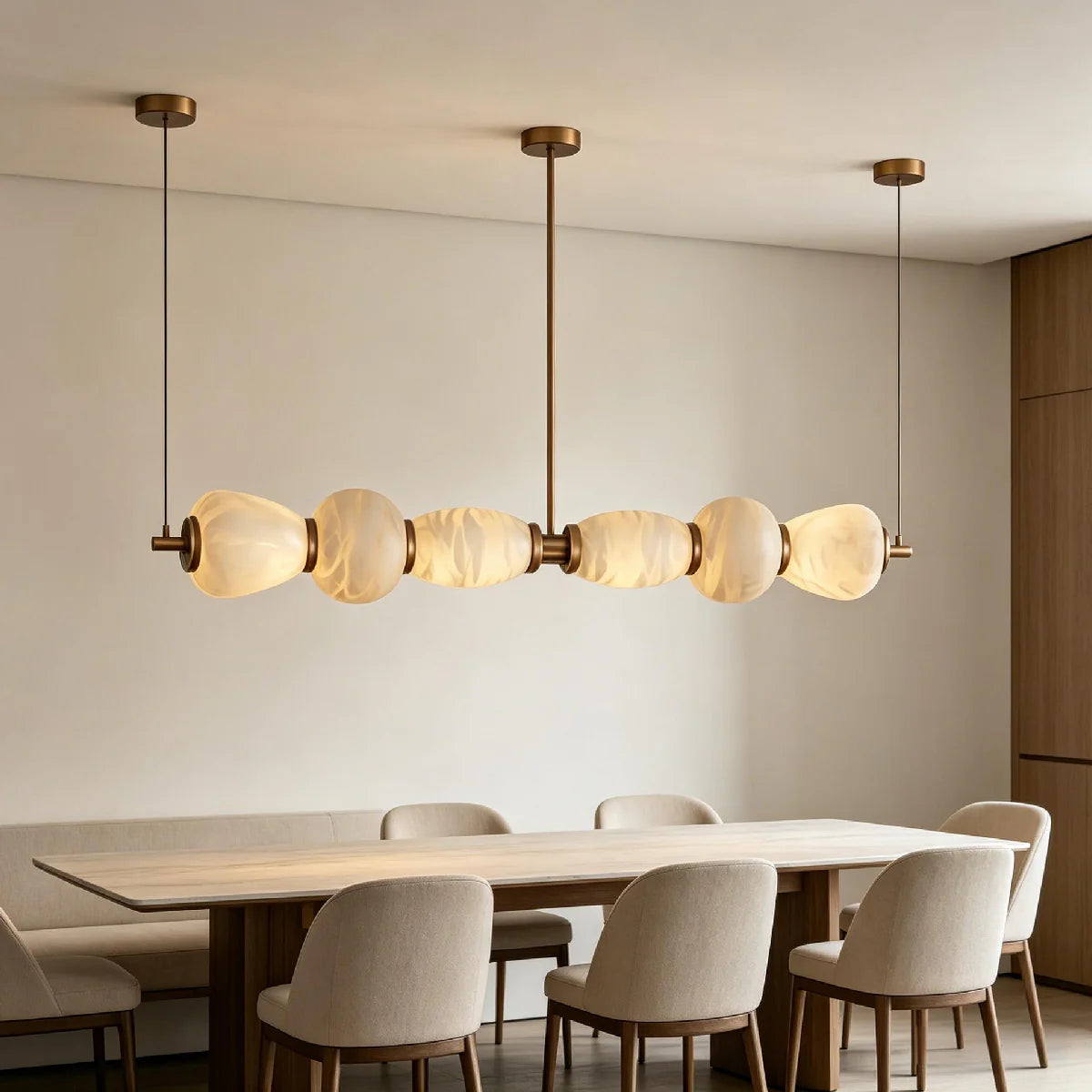 JINSHE Spanish Alabaster Full Copper Chandelier | Modern Luxury Chandelier for Restaurants and Bars Chandelier - room scene