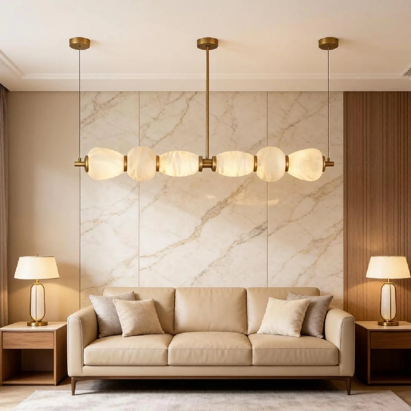 JINSHE Spanish Alabaster Full Copper Chandelier | Modern Luxury Chandelier for Restaurants and Bars Chandelier - product image