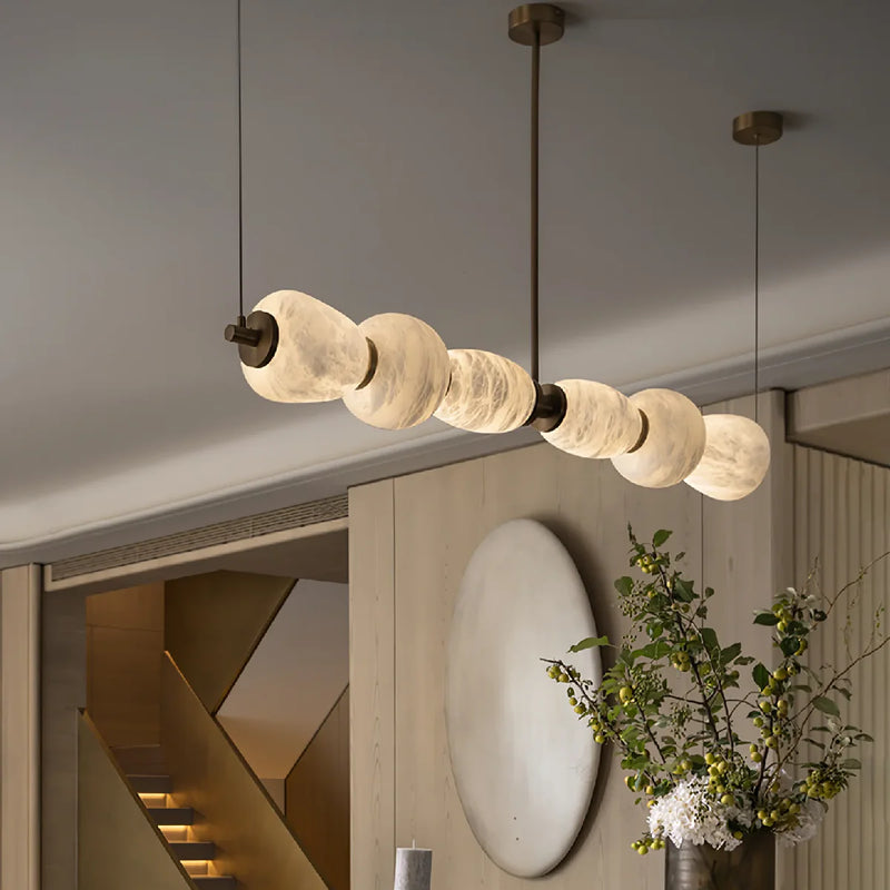 JINSHE Spanish Alabaster Full Copper Chandelier | Modern Luxury Chandelier for Restaurants and Bars Chandelier - product image