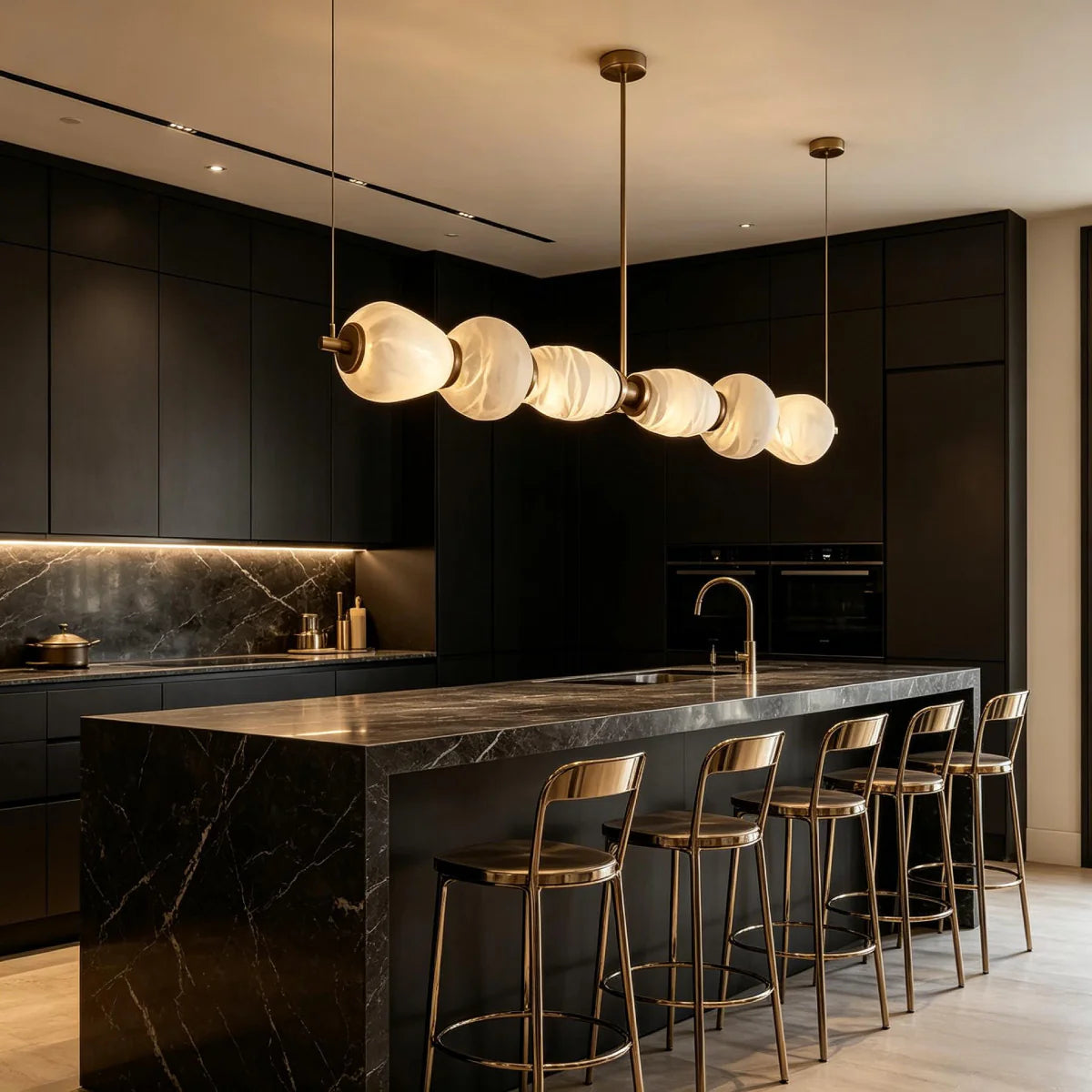 JINSHE Spanish Alabaster Full Copper Chandelier | Modern Luxury Chandelier for Restaurants and Bars Chandelier - product image