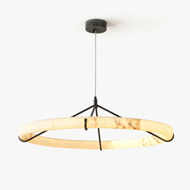 Natural Spanish Alabaster Ring Pendant Light | Wabi Sabi Lighting | JINSHE