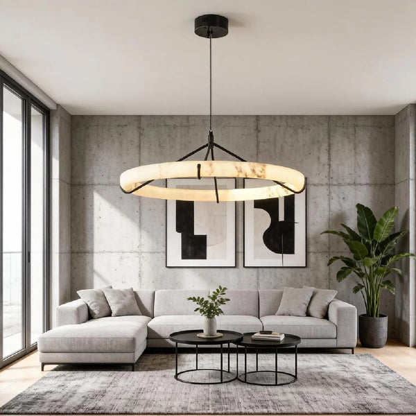 Alabaster Ring Pendant Light