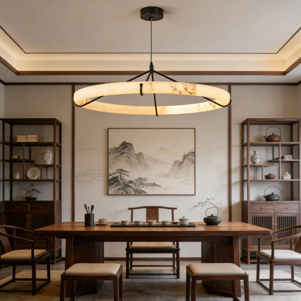 Alabaster Ring Pendant Light