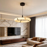 Spanish Alabaster Pendant Light View 7 | Natural Spanish Alabaster Ring Pendant Light | Wabi Sabi Lighting | JINSHE | JINSHE