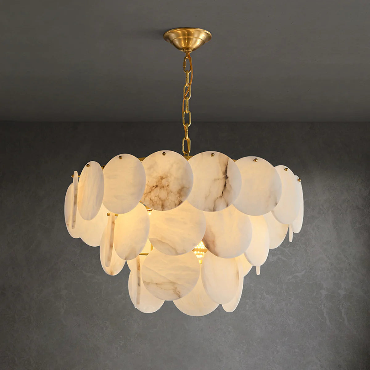 Spanish Alabaster Chandelier View 5 | Alabaster Shell Chandelier | JINSHE | JINSHE
