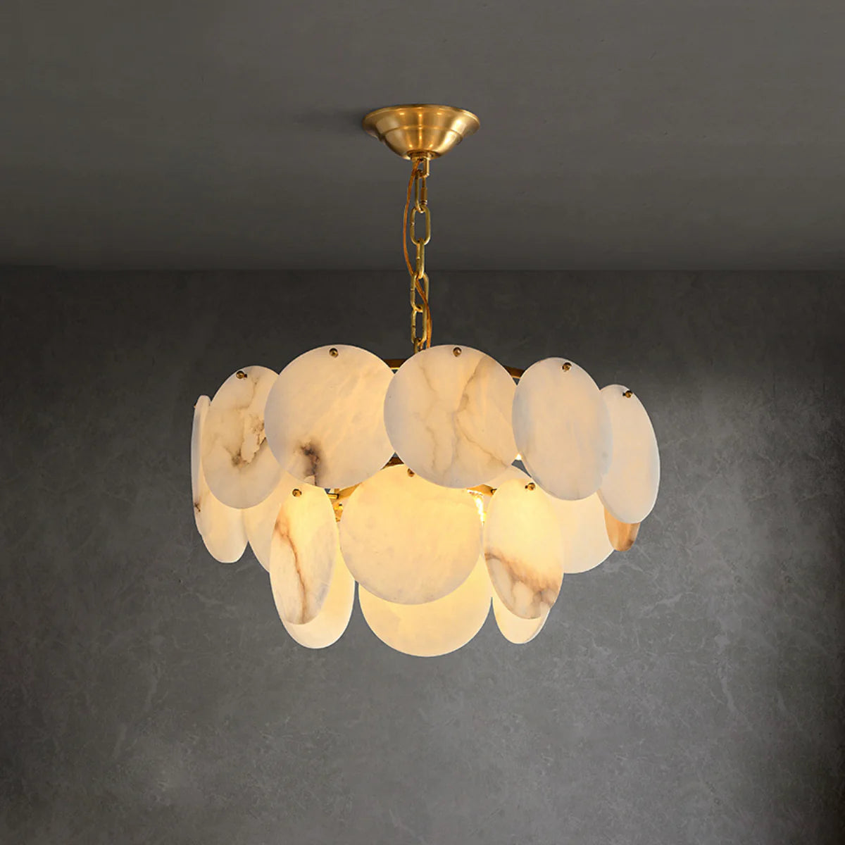 Spanish Alabaster Chandelier View 20 | Alabaster Shell Chandelier | JINSHE | JINSHE
