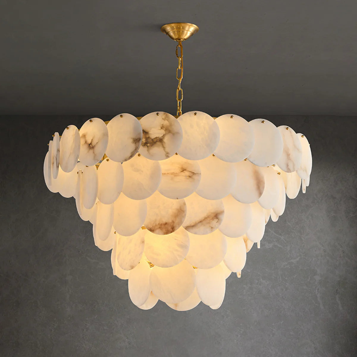 Spanish Alabaster Chandelier View 7 | Alabaster Shell Chandelier | JINSHE | JINSHE