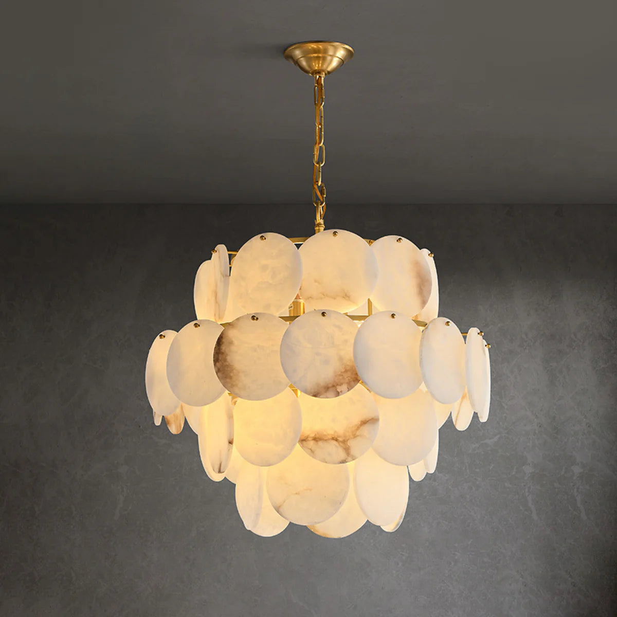 Spanish Alabaster Chandelier View 6 | Alabaster Shell Chandelier | JINSHE | JINSHE