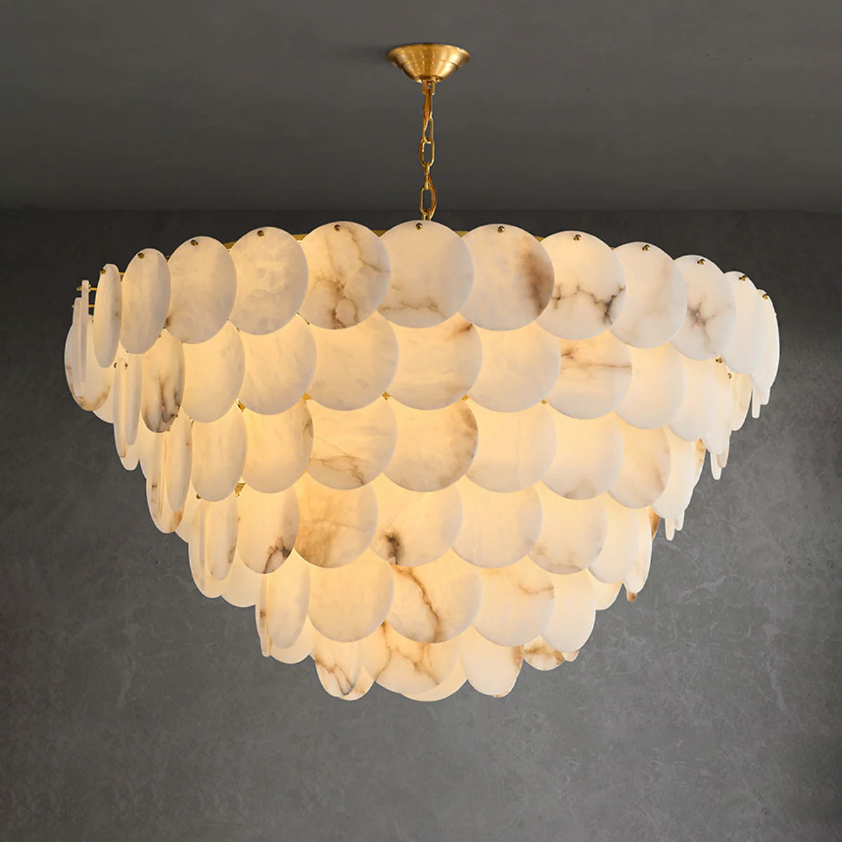 Spanish Alabaster Chandelier View 8 | Alabaster Shell Chandelier | JINSHE | JINSHE