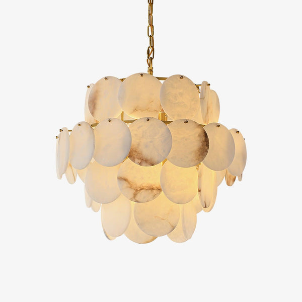 Shell Carved Alabaster Chandelier