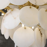 Shell Carved Alabaster Chandelier – spatial dining room perspective