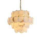 Shell Carved Alabaster Chandelier – dimensional scale reference #1
