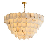 Shell Carved Alabaster Chandelier – unlit natural material contrast #1