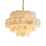Shell Carved Alabaster Chandelier – handcrafted surface texture #1