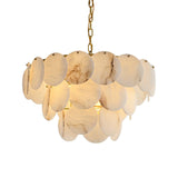 Shell Carved Alabaster Chandelier – architectural ceiling profile #1