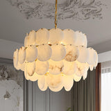 Shell Carved Alabaster Chandelier – architectural ceiling profile