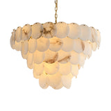 Shell Carved Alabaster Chandelier – structural canopy joint detail #1