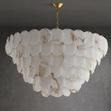 Shell Carved Alabaster Chandelier – handcrafted surface texture