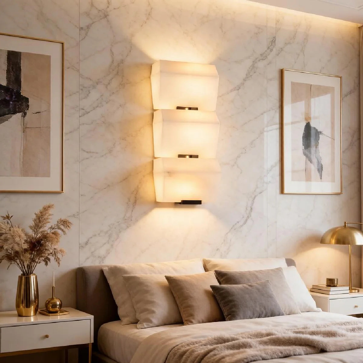 Spanish Alabaster Wall Lamp View 2 | Alabaster Staircase Wall Lamp | JINSHE | JINSHE