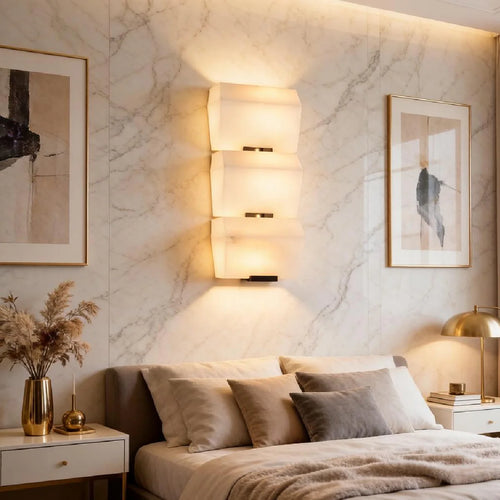 Spanish Alabaster Wall Lamp View 2 | Alabaster Staircase Wall Lamp | JINSHE | JINSHE
