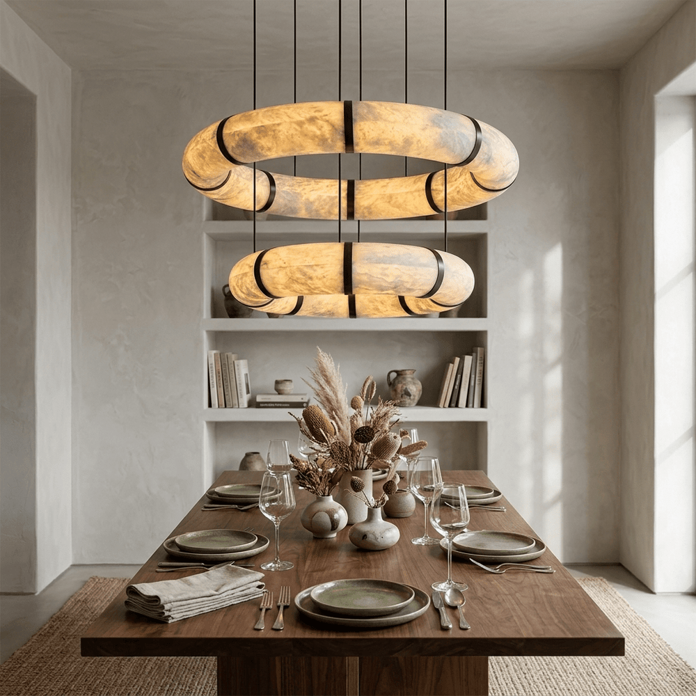 Alabaster Ring Minimalist Chandelier
